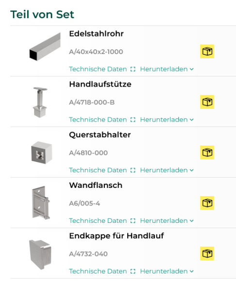 Edelstahl Geländerpfosten 40x40x2mm, Füllung 10x10, Bauhöhe 1000mm, Montage vorgesetzt